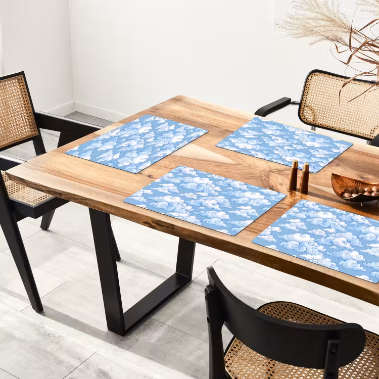Wolken - Patroon - Hemel - Illustratie - Wit Placemat vinyl groot -zzsfeer4_Kitchenyeah-website