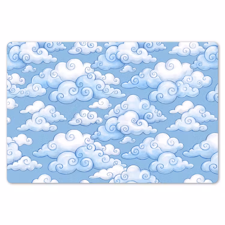 Wolken - Patroon - Hemel - Illustratie - Wit Placemat vinyl groot -zzsfeer1_Kitchenyeah-website