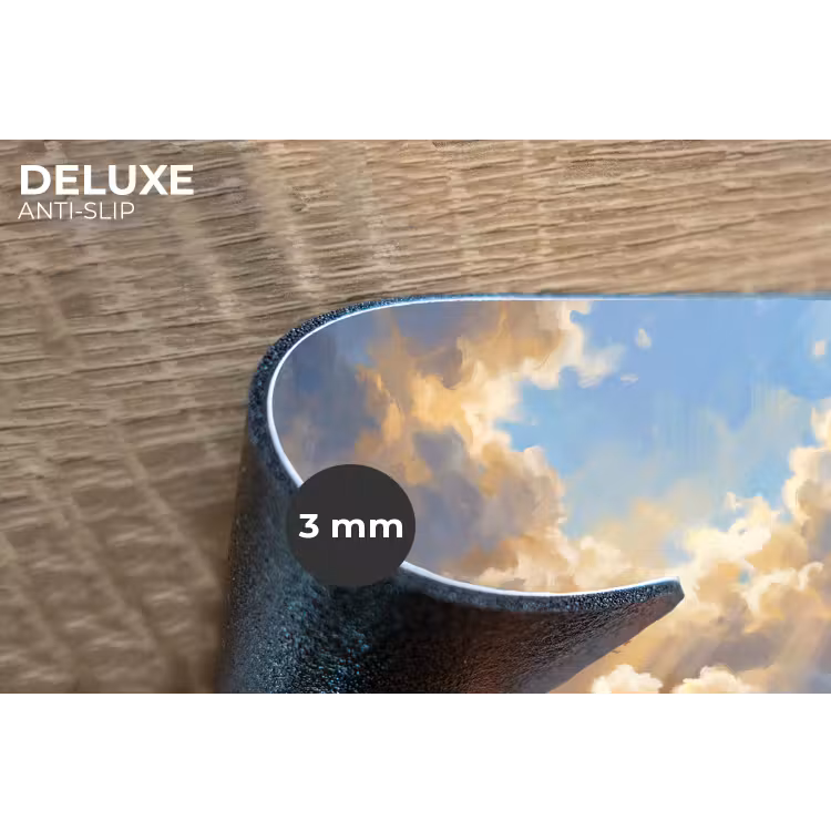 Wolken - Zonnestralen - Natuur - Abstract - Blauw Placemat vinyl groot -closeup