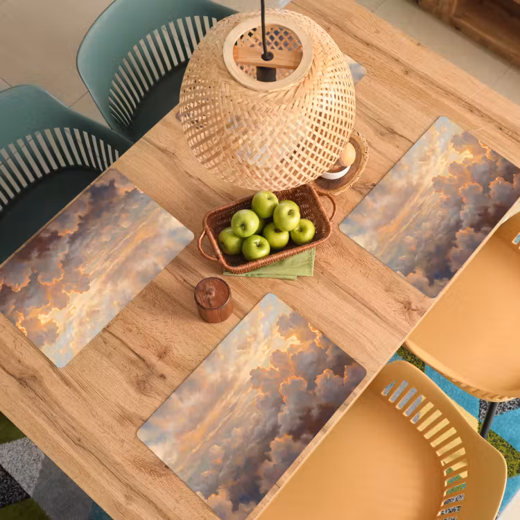 Wolken - Zonsondergang - Natuur - Abstract - Goud Placemat vinyl groot -zzsfeer5_Kitchenyeah-website