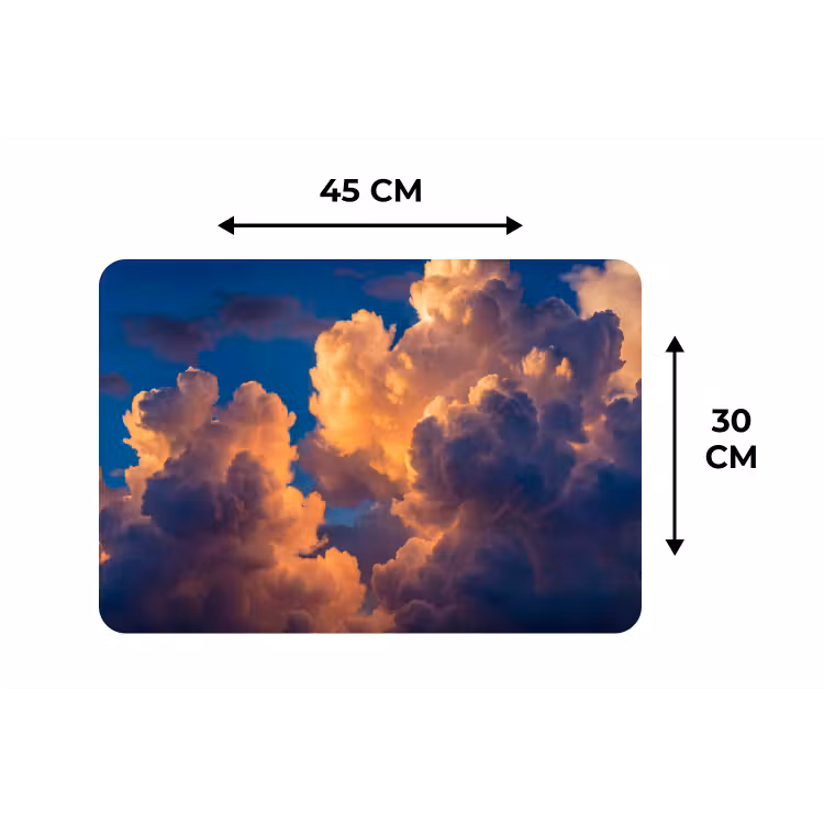 Wolken - Zonsondergang - Natuur - Oranje - Blauw Placemat vinyl groot -specs