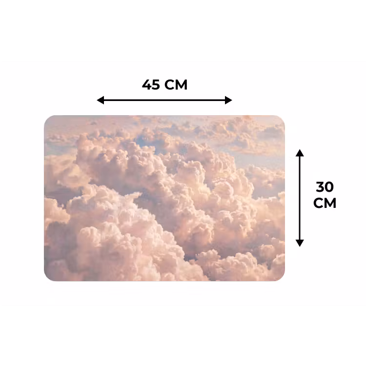 Wolken - Zonsondergang - Natuur - Pastel - Roze Placemat vinyl groot -specs