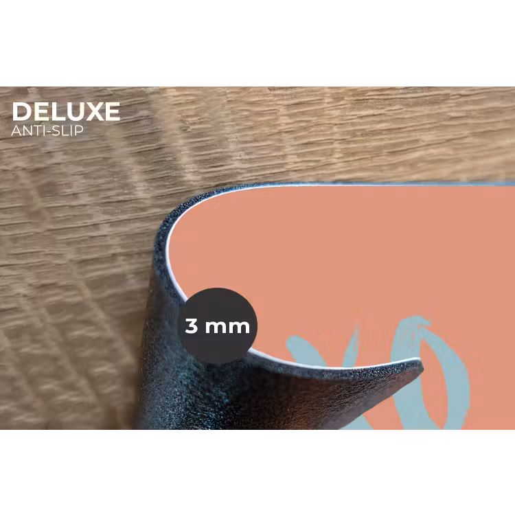 XOXO - Blauw - Perzikkleur Placemat vinyl groot -closeup