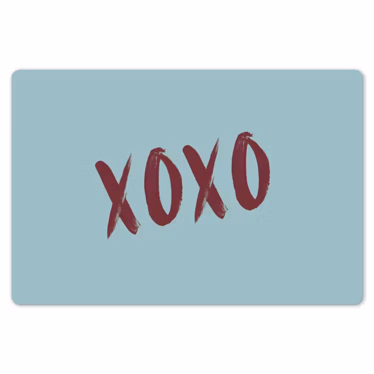 XOXO - Blauw - Rood Placemat vinyl groot -zzsfeer1_Kitchenyeah-website