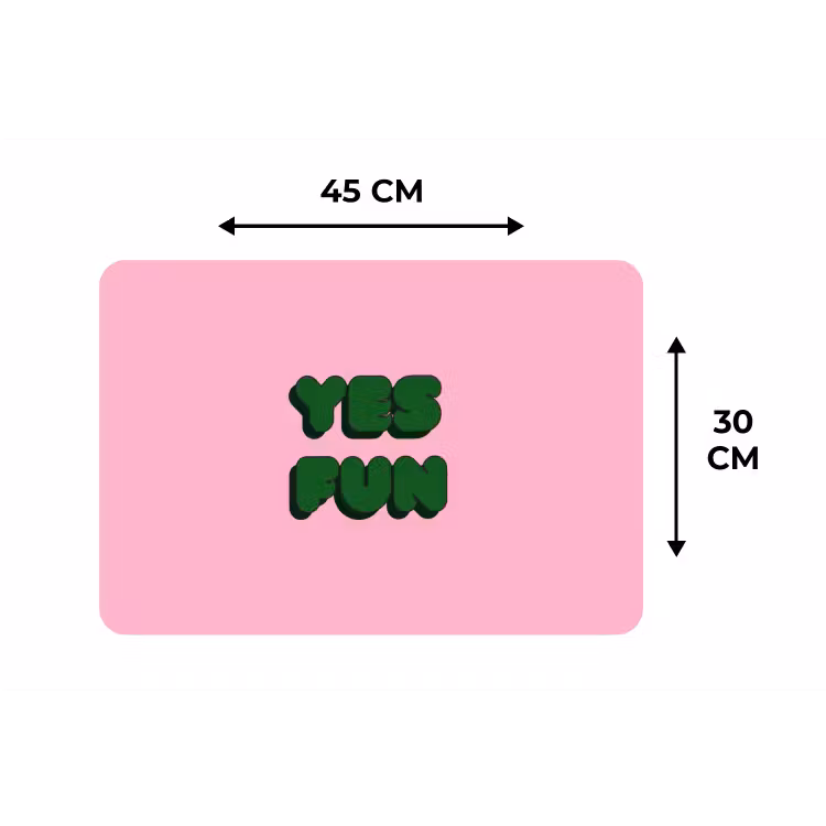 Yes fun - Groen - Roze Placemat vinyl groot -specs