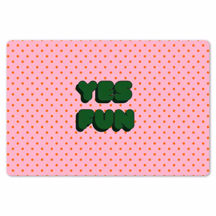 Yes fun - Groen - Roze - Stippen Placemat vinyl groot -zzsfeer1_Kitchenyeah-website