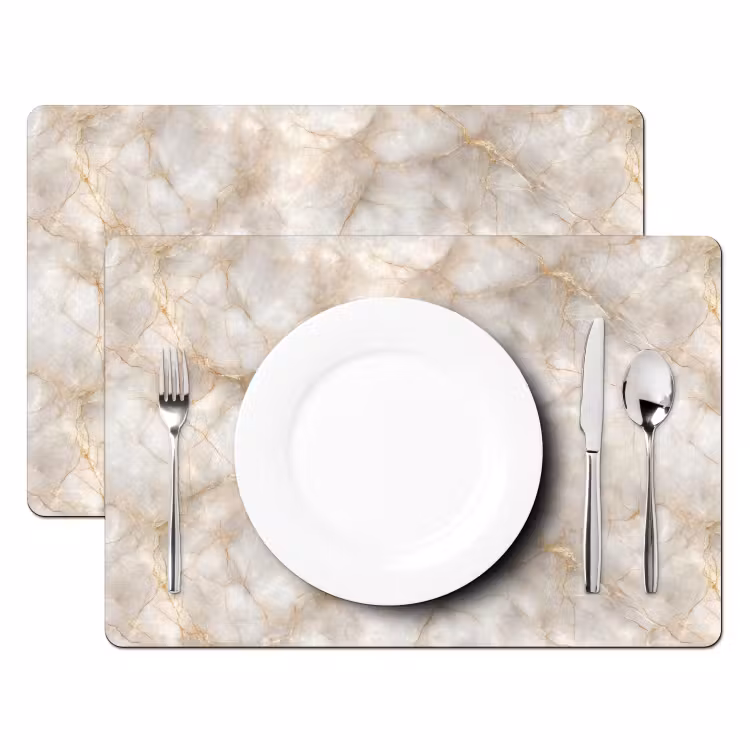 Zandkleurig - Marmer - Natuursteen Placemat vinyl groot 368 -zzsfeer2_Kitchenyeah-website