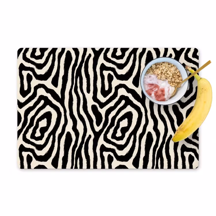 Zebra - Abstract - Zwart Placemat vinyl groot 368 -zzzproduct_Kitchenyeah-website