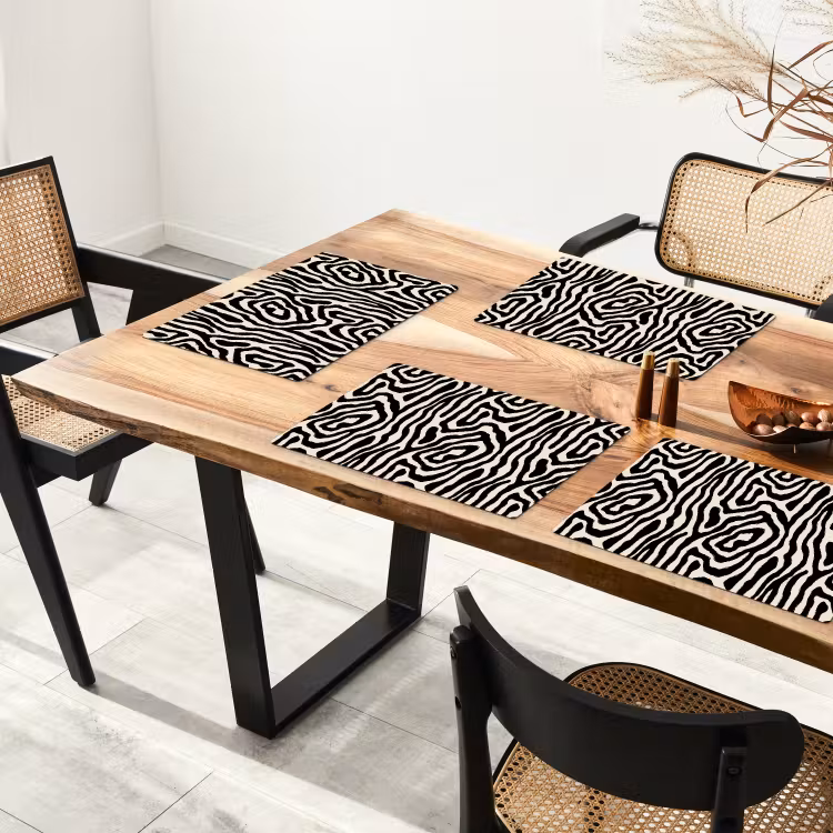 Zebra - Abstract - Zwart Placemat vinyl groot 368 -zzsfeer4_Kitchenyeah-website