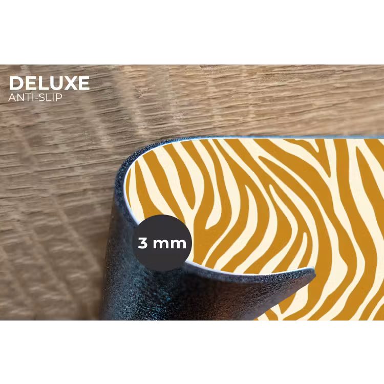 Zebra - Klassiek - Oker - Geel Placemat vinyl groot 368 -closeup