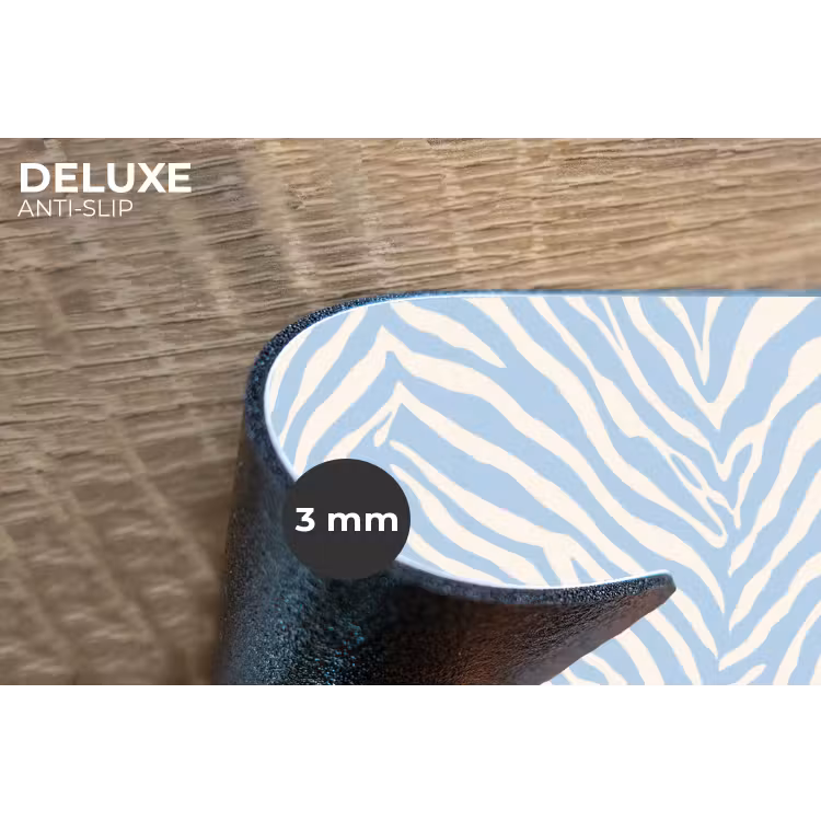 Zebra - Motief - Blauw - Wit Placemat vinyl groot 368 -closeup