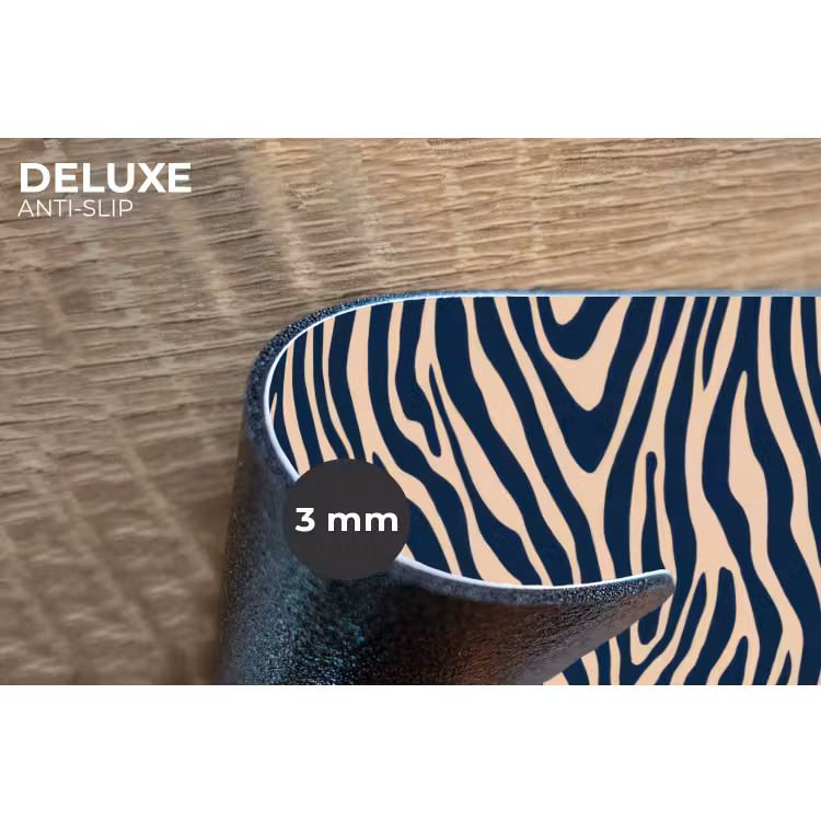 Zebra - Patroon - Blauw - Beige Placemat vinyl groot 368 -closeup