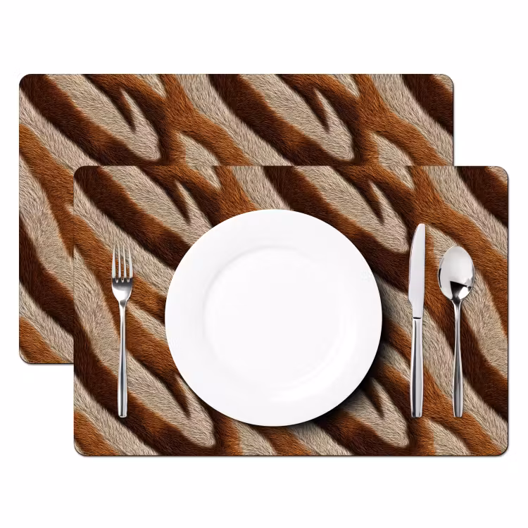 Zebra - Patroon - Bruin Placemat vinyl groot 368 -zzsfeer2_Kitchenyeah-website