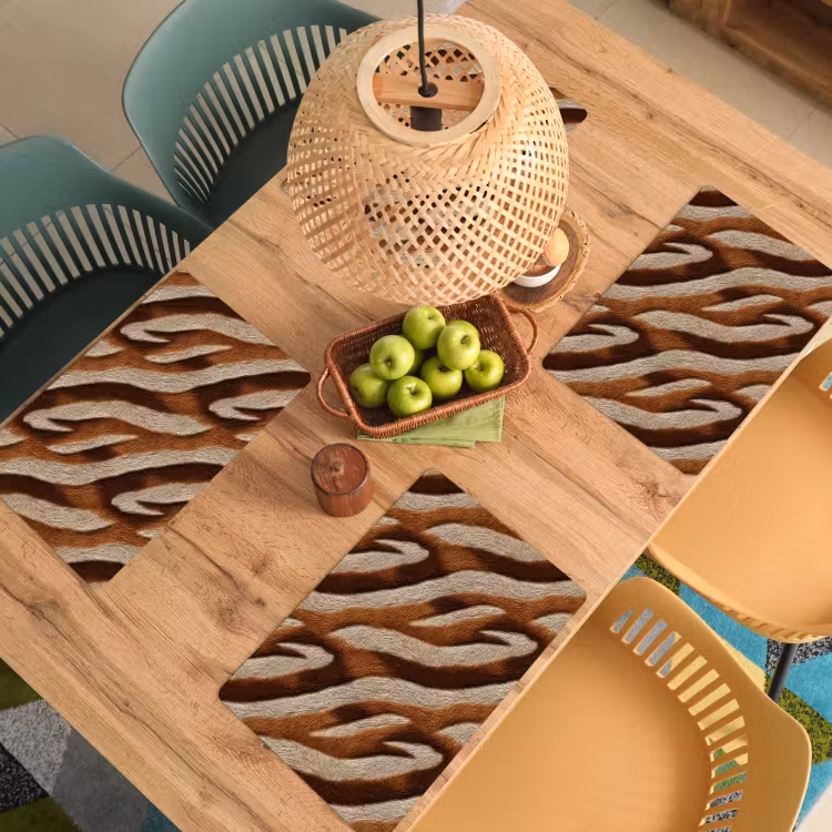 Zebra - Patroon - Bruin Placemat vinyl groot 368 -zzsfeer5_Kitchenyeah-website