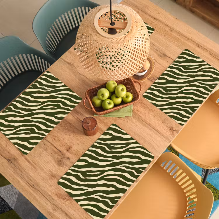 Zebra - Patroon - Groen Placemat vinyl groot 368 -zzsfeer5_Kitchenyeah-website