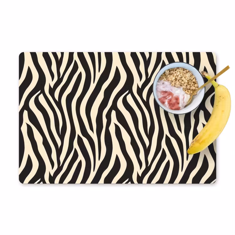 Zebra - Print - Klassiek - Zwart Placemat vinyl groot 368 -zzzproduct_Kitchenyeah-website
