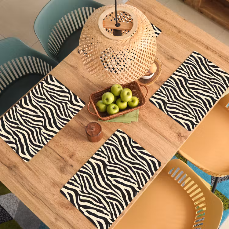 Zebra - Print - Klassiek - Zwart Placemat vinyl groot 368 -zzsfeer5_Kitchenyeah-website