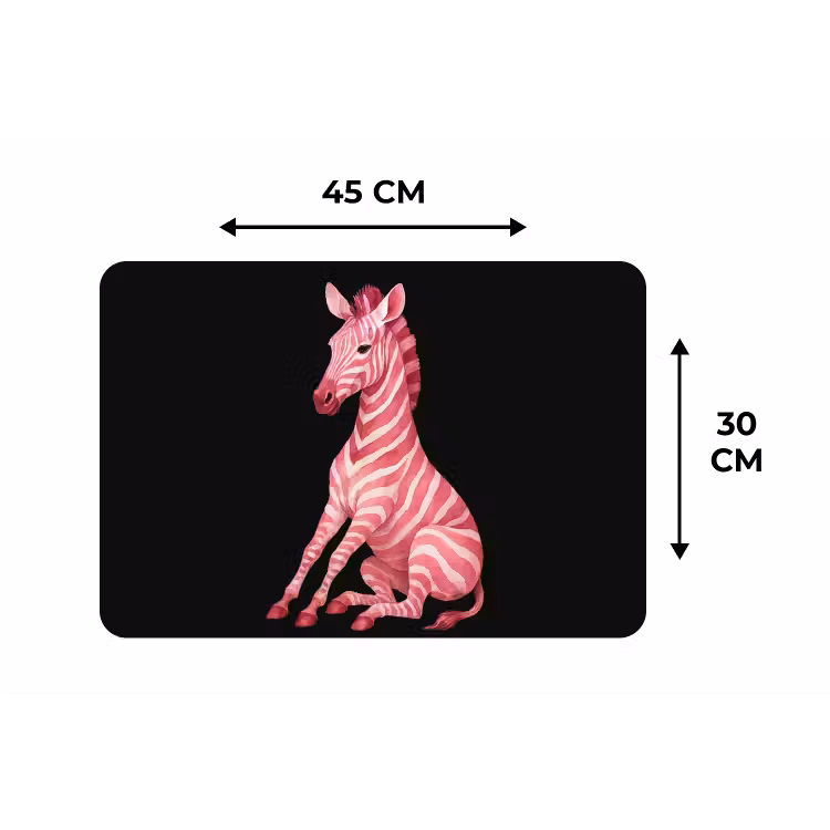 Zebra - Roze - Gestreept Placemat vinyl groot -specs