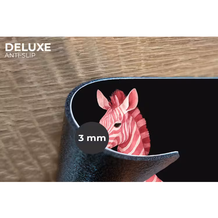 Zebra - Roze - Gestreept Placemat vinyl groot -closeup