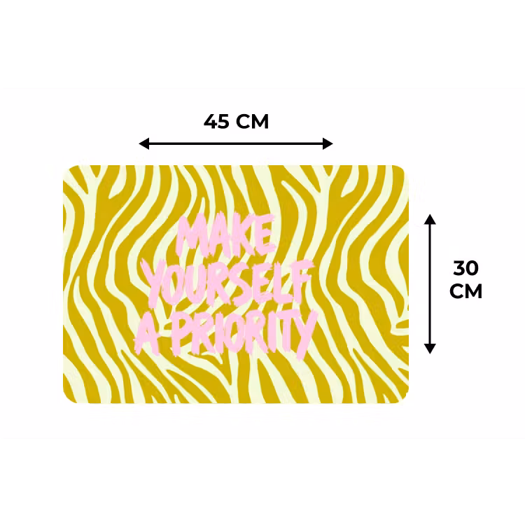 Zebraprint - Priority - Roze Placemat vinyl groot -specs