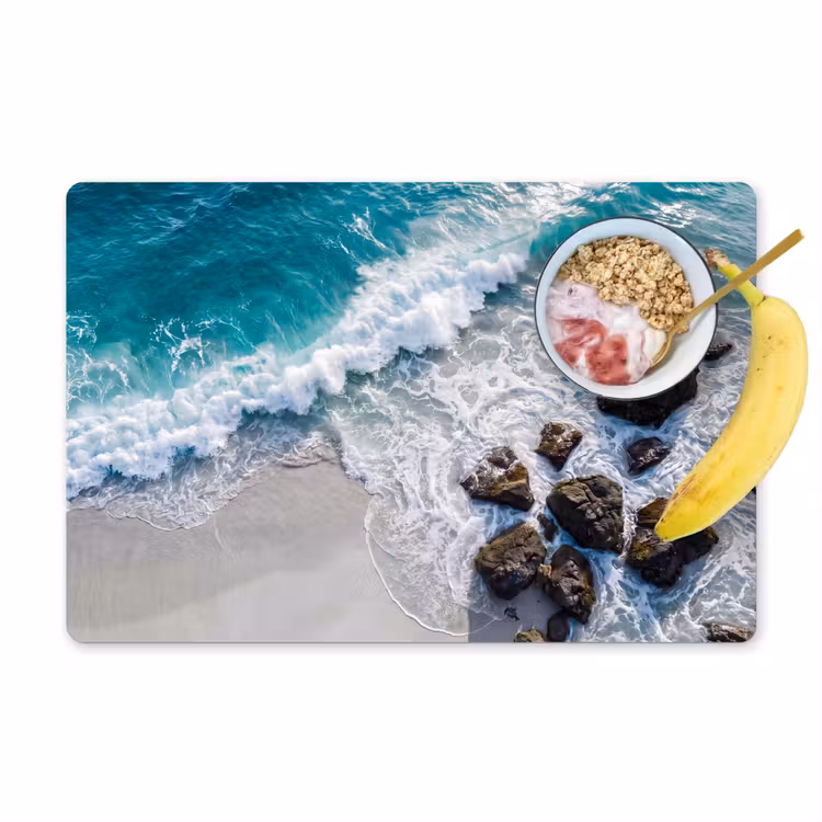 Zee - Golf - Strand - Natuur - Blauw Placemat vinyl groot -zzzproduct_Kitchenyeah-website
