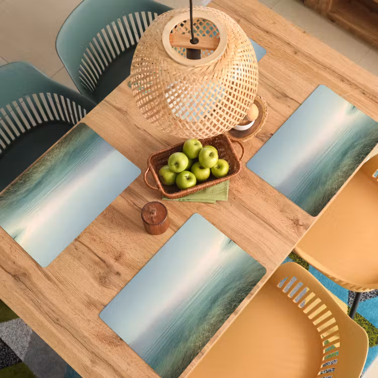Zee - Horizon - Blauw - Mist Placemat vinyl groot -zzsfeer5_Kitchenyeah-website