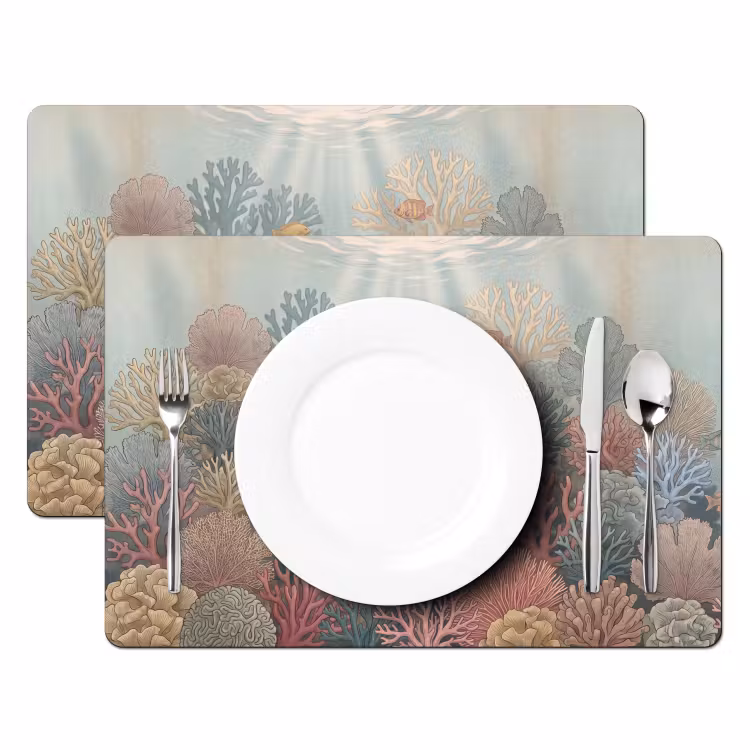 Zee - Koraal - Vis - Natuur - Kleurrijk Placemat vinyl groot -zzsfeer2_Kitchenyeah-website