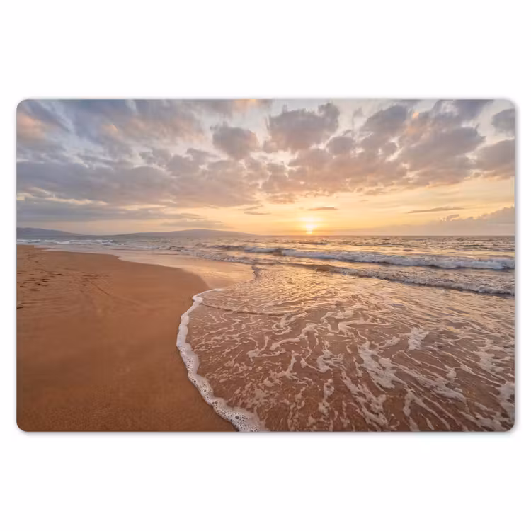 Zee - Kustlijn - Wolken - Landschap - Oranje Placemat vinyl groot -zzsfeer1_Kitchenyeah-website