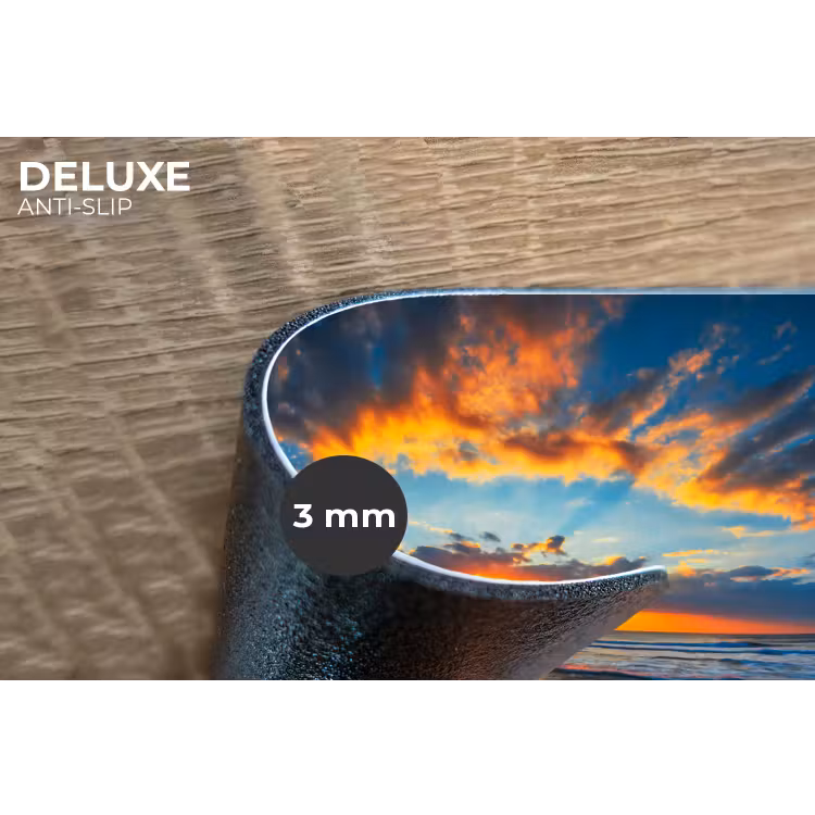 Zee - Zonsondergang - Strand - Wolken - Oranje Placemat vinyl groot -closeup