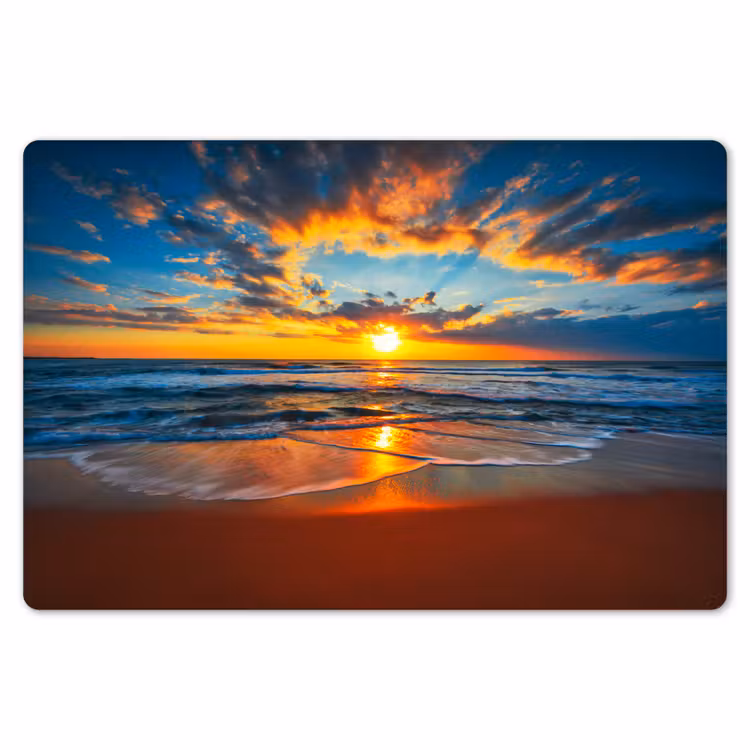 Zee - Zonsondergang - Strand - Wolken - Oranje Placemat vinyl groot -zzsfeer1_Kitchenyeah-website