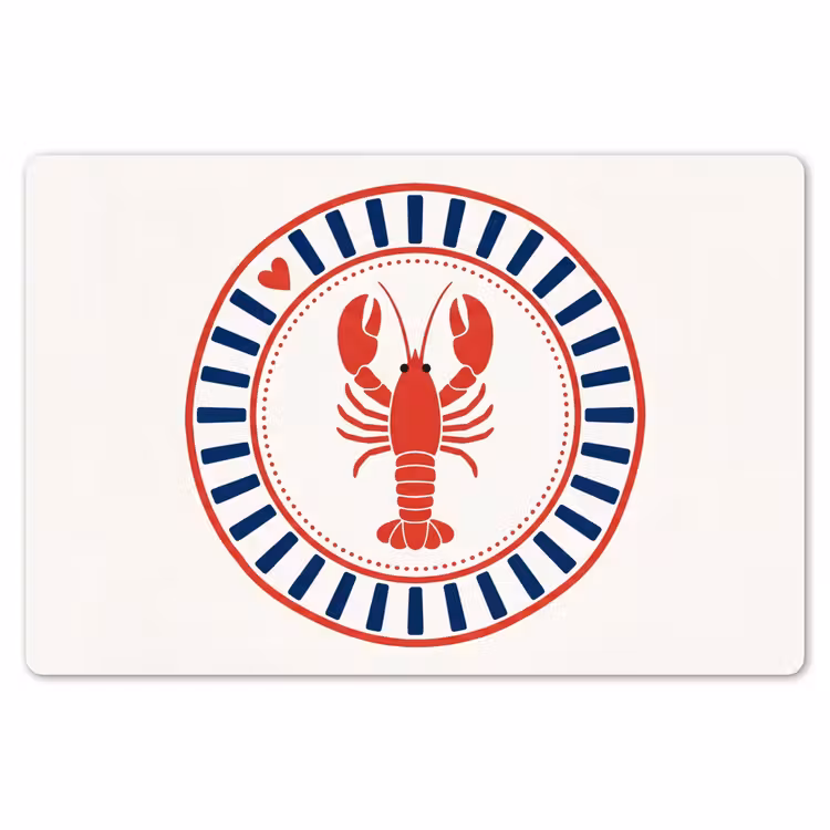 Zeeleven - Kreeft - Embleem - Grafisch - Rood Placemat vinyl groot -zzsfeer1_Kitchenyeah-website