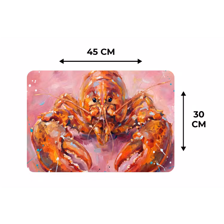 Zeeleven - Kreeft - Spatters - Abstract - Roze Placemat vinyl groot -specs