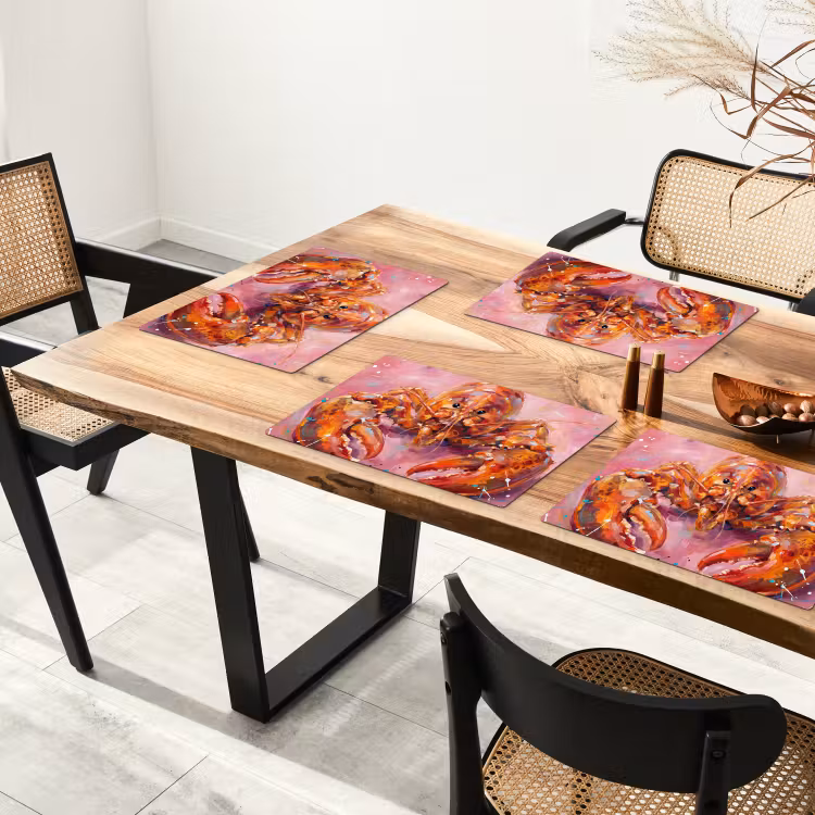 Zeeleven - Kreeft - Spatters - Abstract - Roze Placemat vinyl groot -zzsfeer4_Kitchenyeah-website