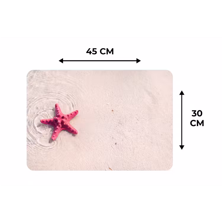 Zeeleven - Zeester - Strand - Roze - Water Placemat vinyl groot -specs