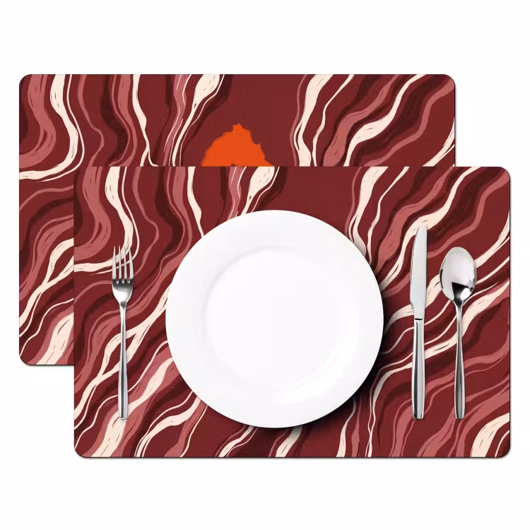 Zeepaardje - Golven - Zeeleven - Abstract - Oranje Placemat vinyl groot -zzsfeer2_Kitchenyeah-website