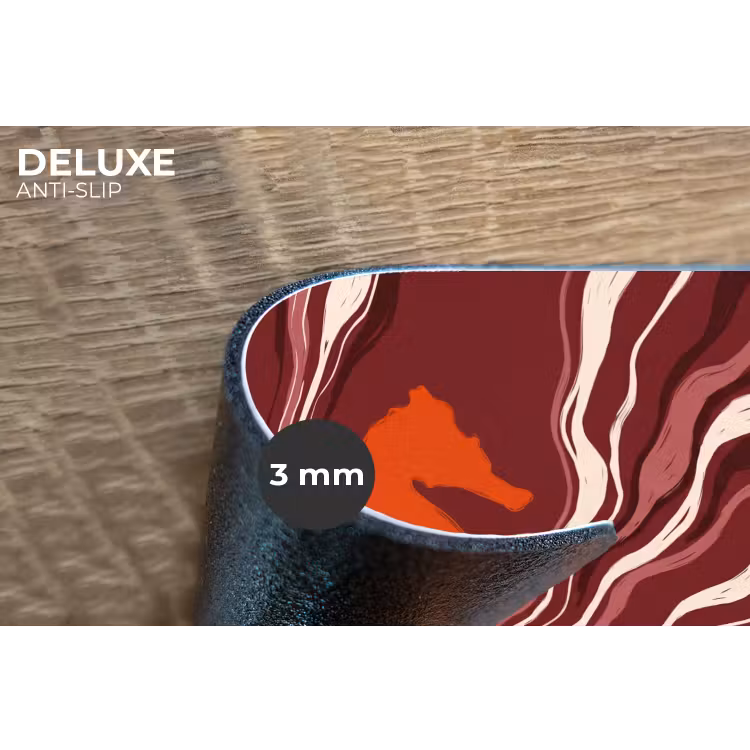 Zeepaardje - Golven - Zeeleven - Abstract - Oranje Placemat vinyl groot -closeup