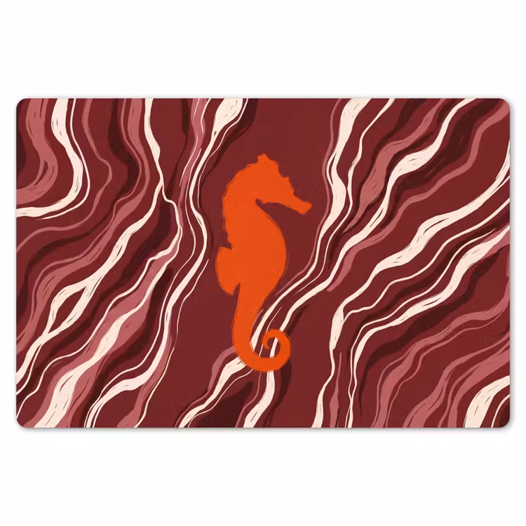 Zeepaardje - Golven - Zeeleven - Abstract - Oranje Placemat vinyl groot -zzsfeer1_Kitchenyeah-website
