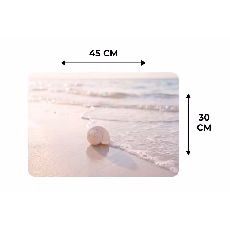 Zeeschelp - Strand - Zee - Natuur - Beige Placemat vinyl groot -specs