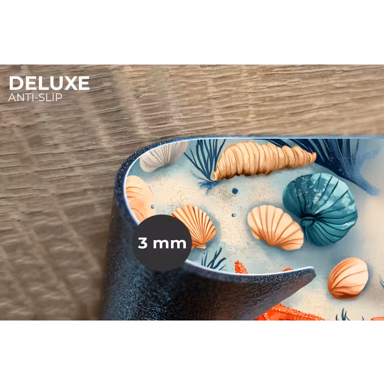 Zeesterren - Schelpen - Illustratie - Zand Placemat vinyl groot -closeup