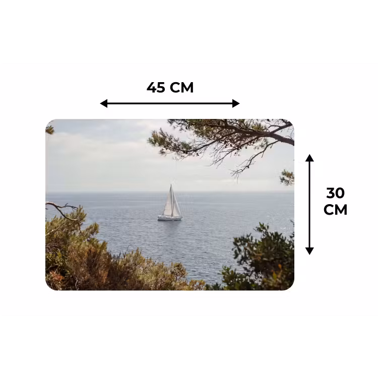 Placemat - 6 stuks - Zeilboot - bomen - water - Zeilboot - bomen - water Placemat vinyl groot