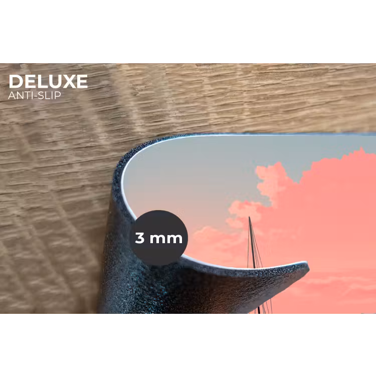 Zeilboot - Roze zee - Zonsondergang - Bergen Placemat vinyl groot -closeup