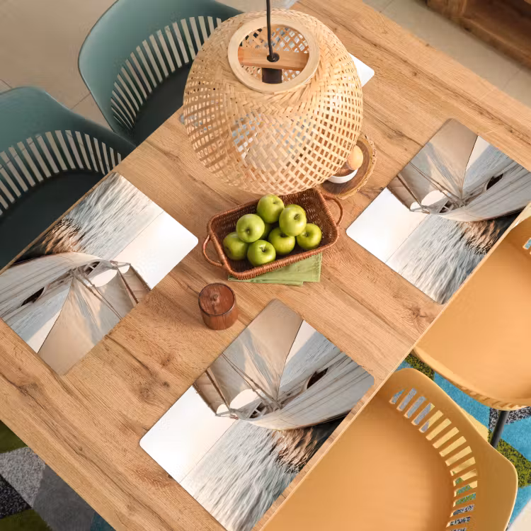 Zeilboot - Zee - Beige - Zon Placemat vinyl groot -zzsfeer5_Kitchenyeah-website