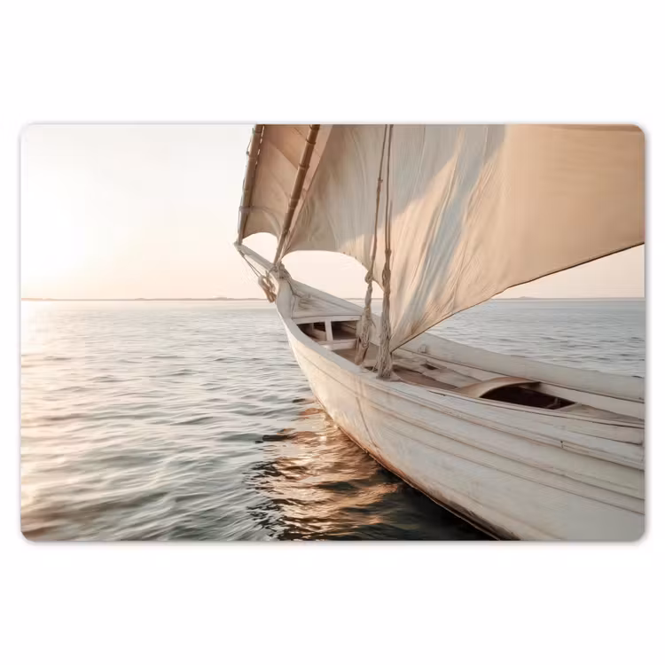 Zeilboot - Zee - Beige - Zon Placemat vinyl groot -zzsfeer1_Kitchenyeah-website