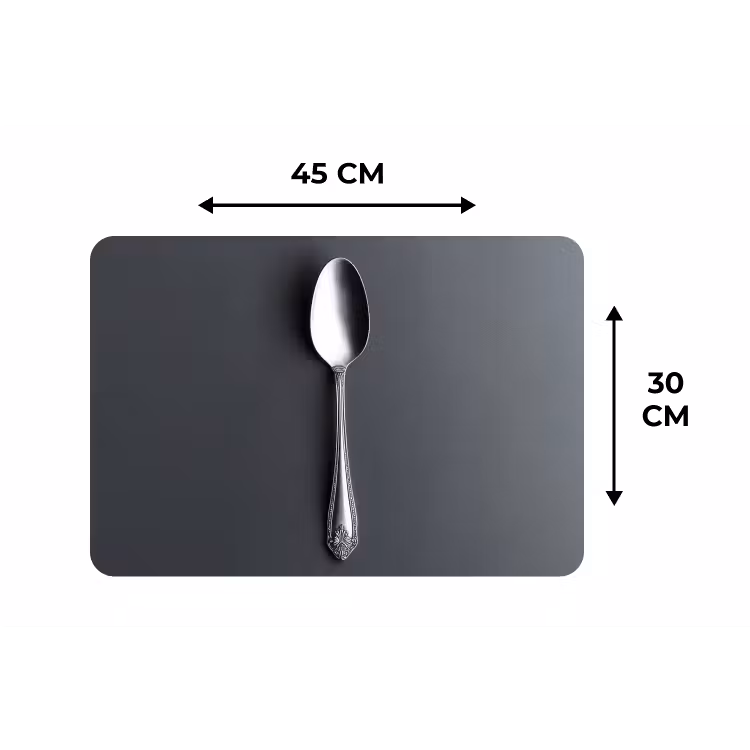Zilver - Metaal - Lepel Placemat vinyl groot -specs