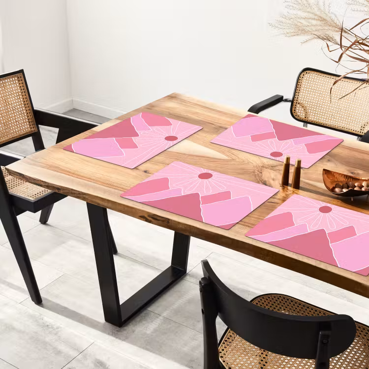 Zon - Bergen - Natuur - Abstract - Roze Placemat vinyl groot -zzsfeer4_Kitchenyeah-website