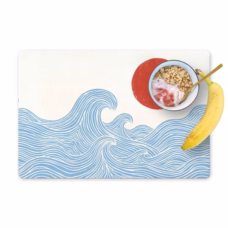 Zon - Golven - Oceaan - Abstract - Rood Placemat vinyl groot -zzzproduct_Kitchenyeah-website