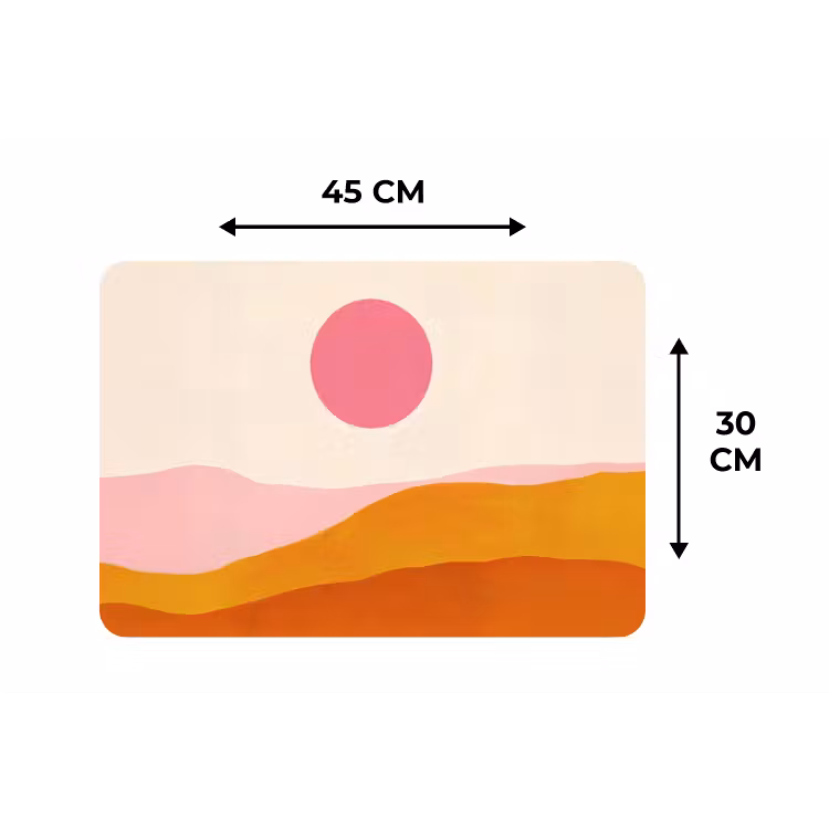 Zon - Heuvels - Abstract - Roze Placemat vinyl groot -specs