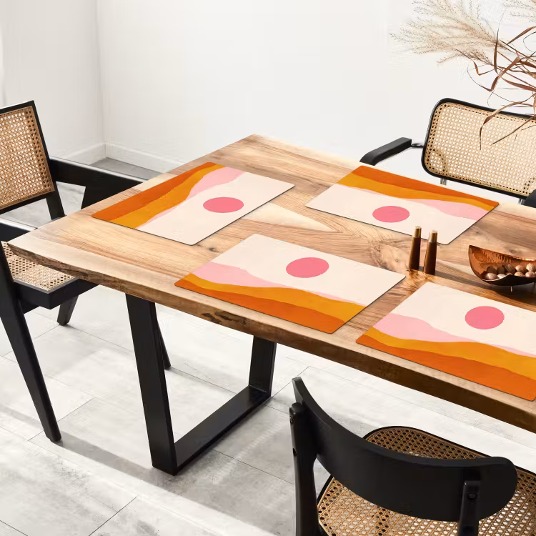 Zon - Heuvels - Abstract - Roze Placemat vinyl groot -zzsfeer4_Kitchenyeah-website