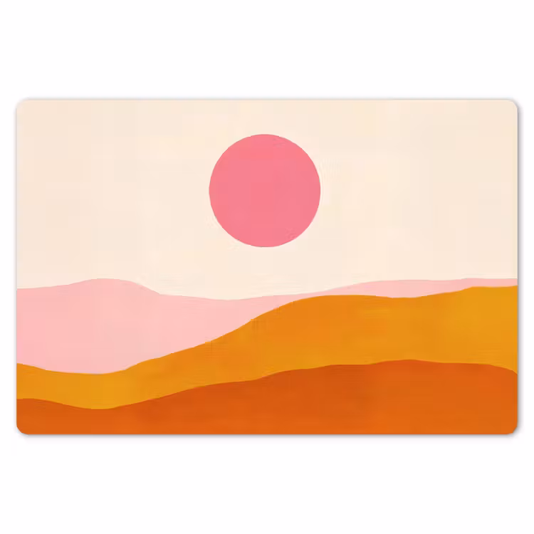 Zon - Heuvels - Abstract - Roze Placemat vinyl groot -zzsfeer1_Kitchenyeah-website