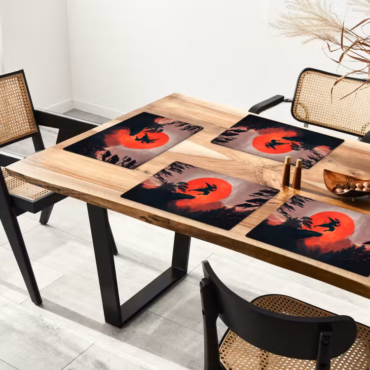 Zon - Krijger - Bomen - Bergen Placemat vinyl groot -zzsfeer4_Kitchenyeah-website